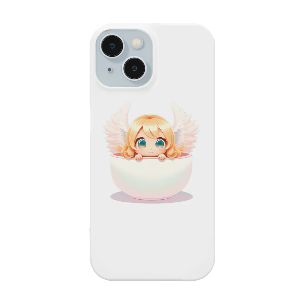 MIJA_AI.art のAIちびキャラ　天使ちゃん スマホケース