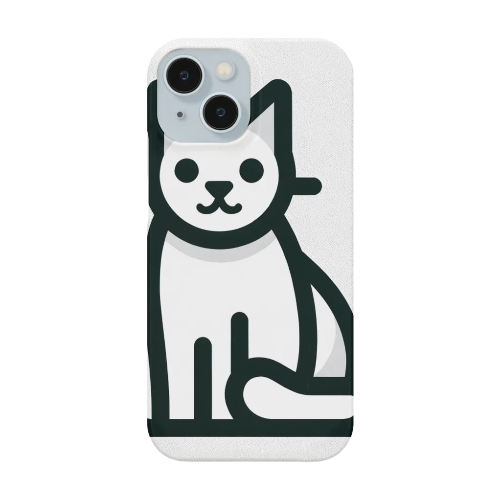 hikoの店のこの魅力的なモノクロキャットイラストは、猫好きの皆さんにぴったりです！ Smartphone Case