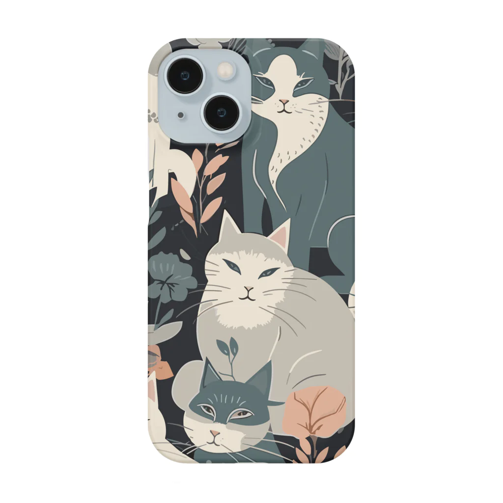 にょらやま堂のmodern cat's Smartphone Case