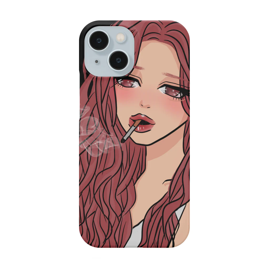 MONICOの女の子タバコイラスト Smartphone Case