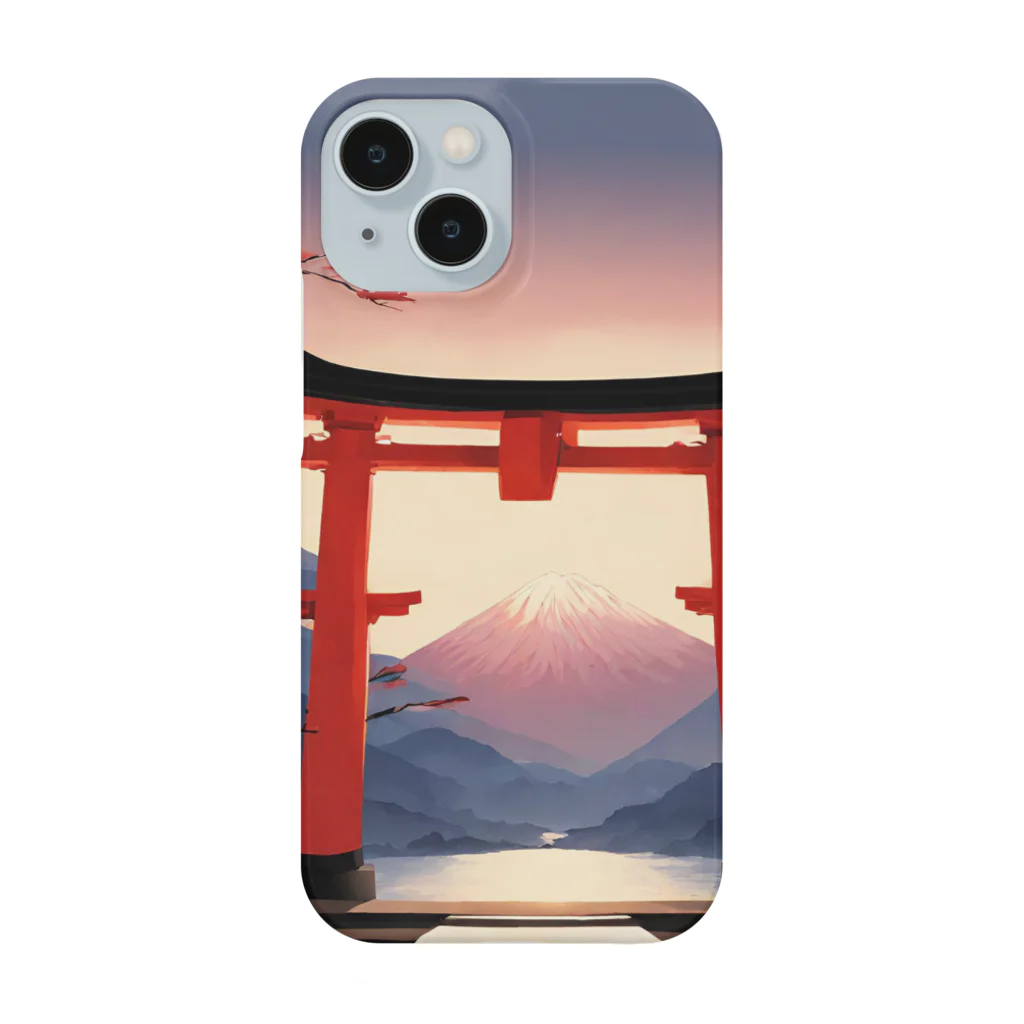 houseplantsの夕日と鳥居 Smartphone Case