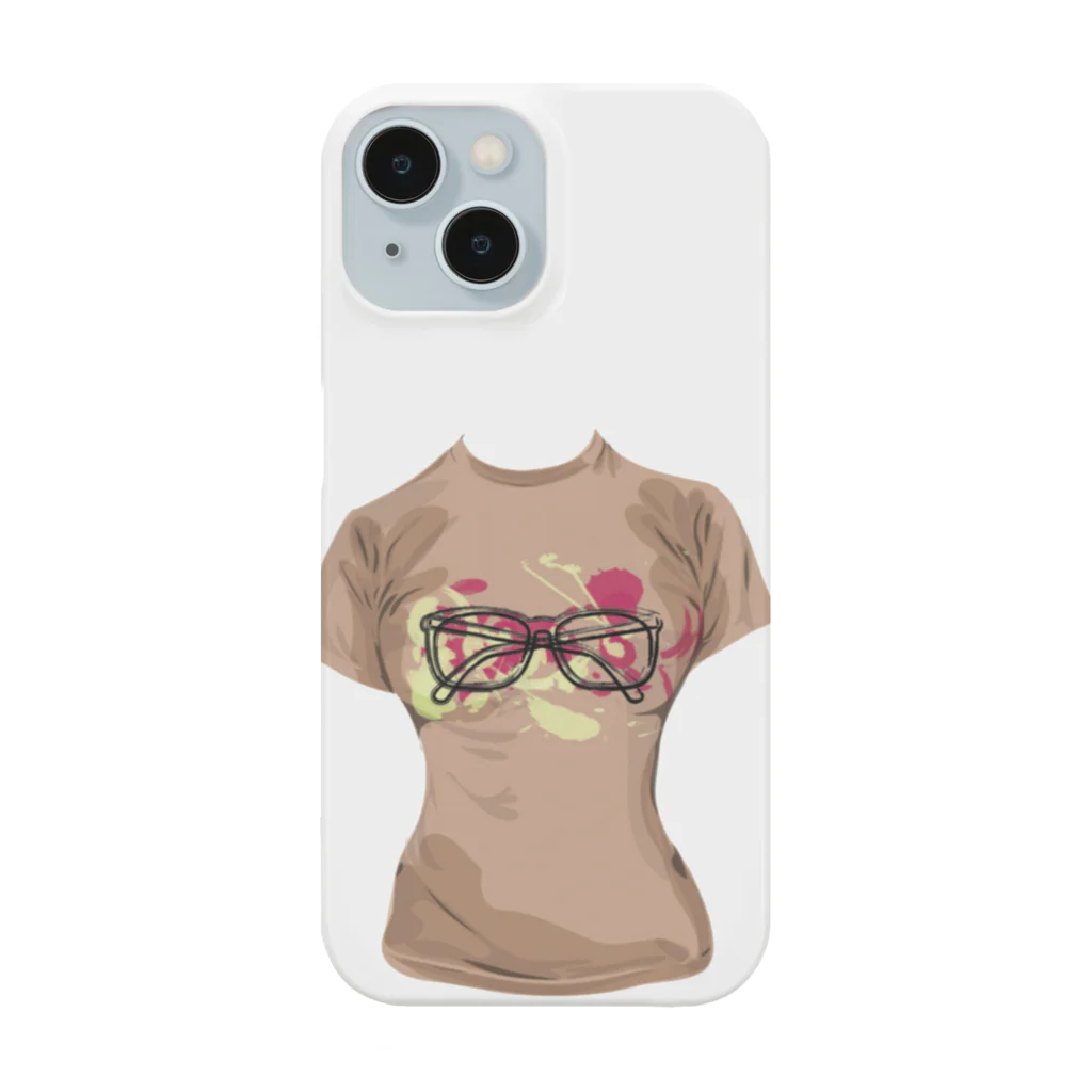 ファンシーTシャツ屋の水玉メガネ柄シャツ Smartphone Case