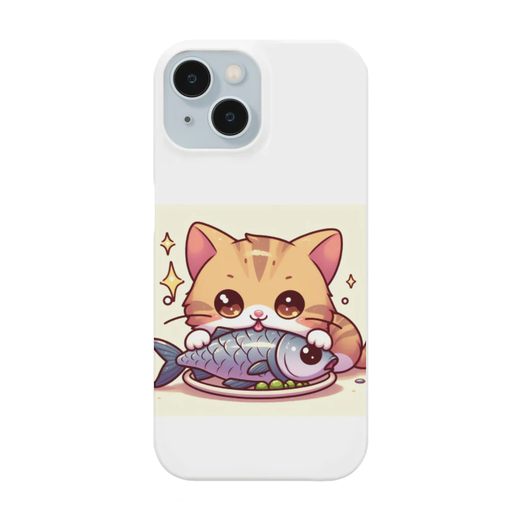 zuuu-の魚を前にドヤ顔にゃんこ☆ Smartphone Case