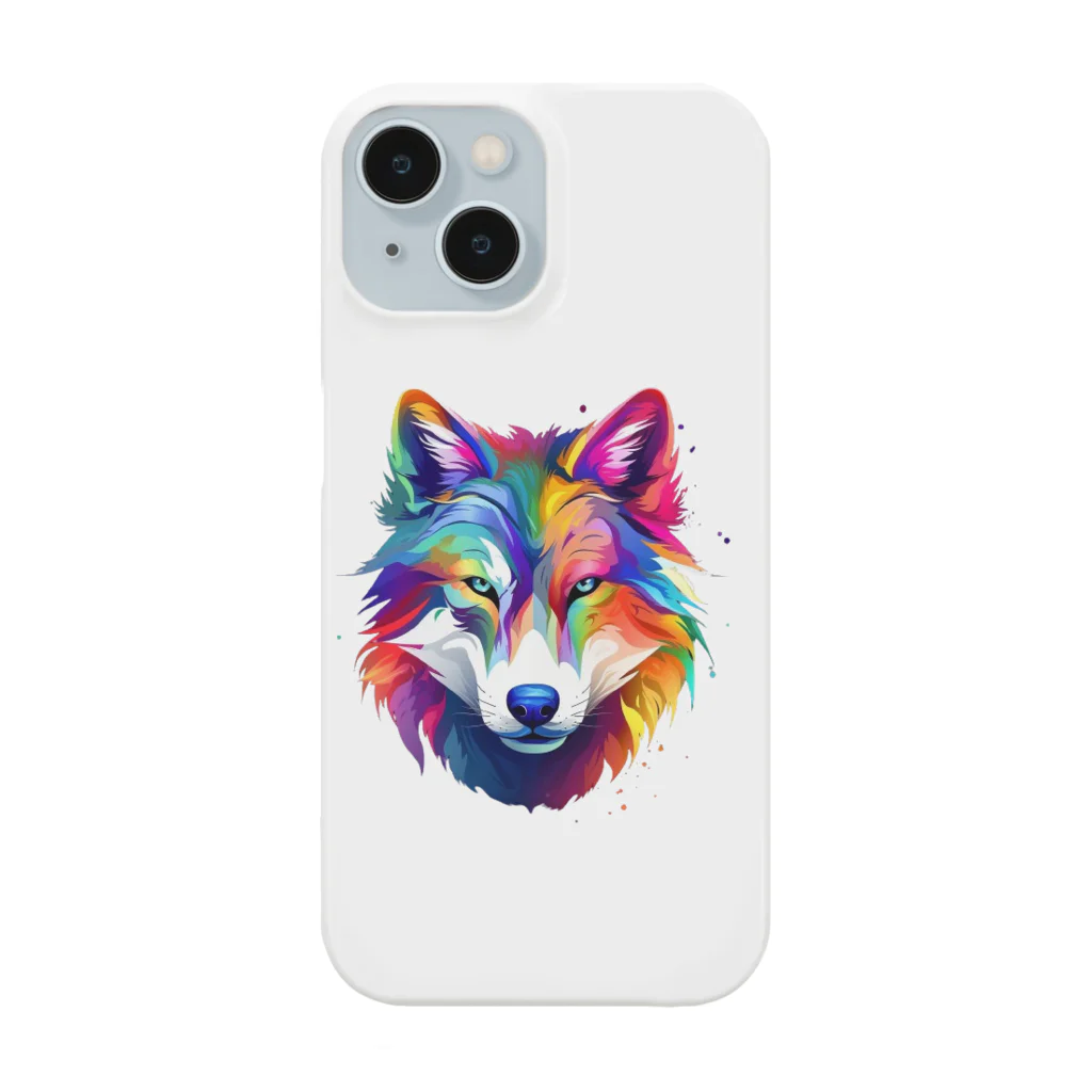 MK's SOLUTIONのカラフルなおおかみ iPhone Smartphone Case