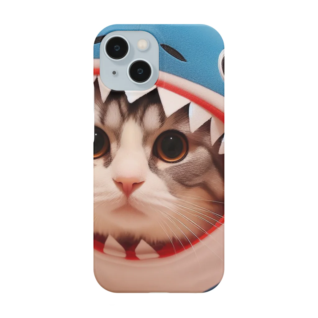 アニマルグッズストア　OPIの鮫の着ぐるみを着た猫 Smartphone Case