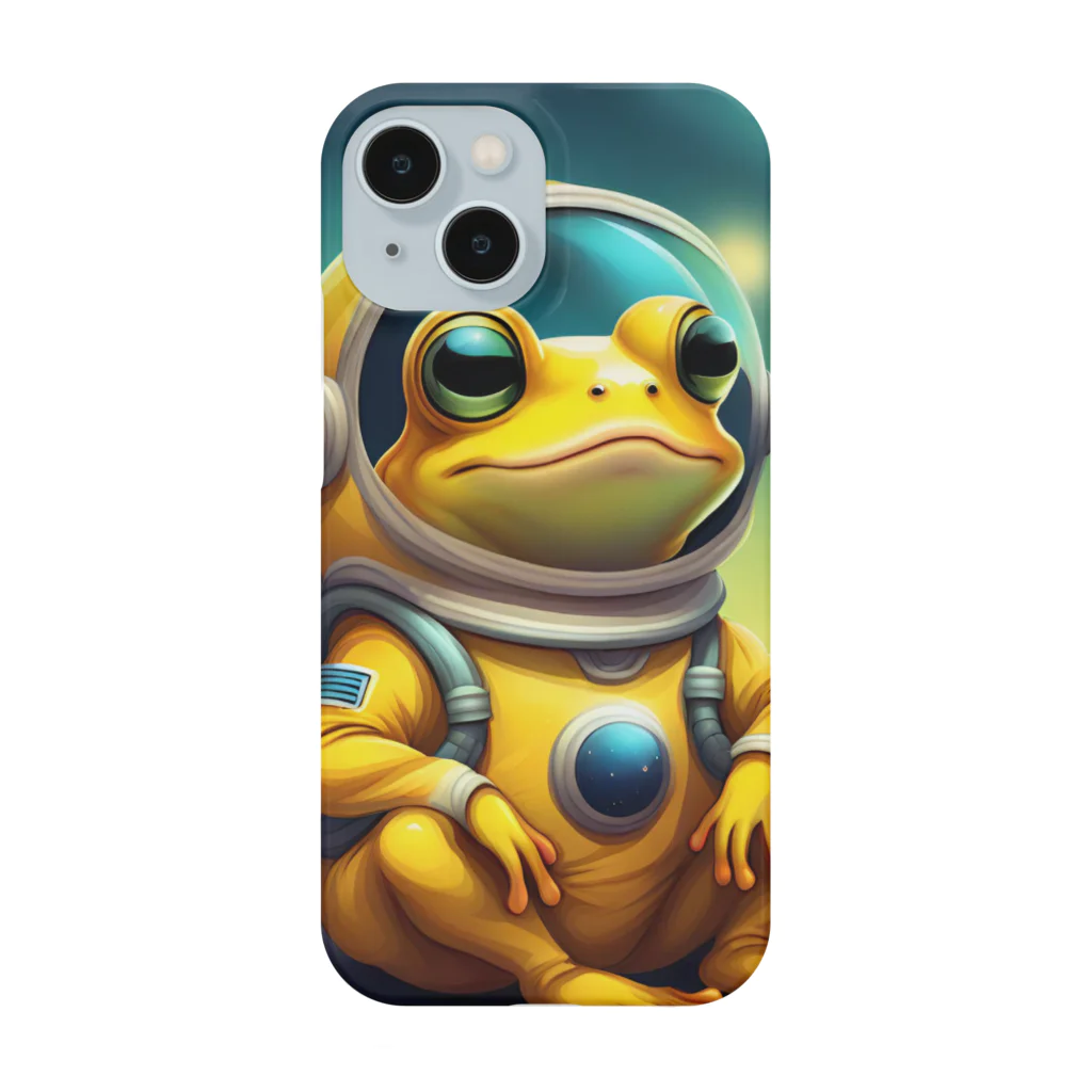 開運！黄色いものたちのカエルの宇宙飛行士 スマホケース