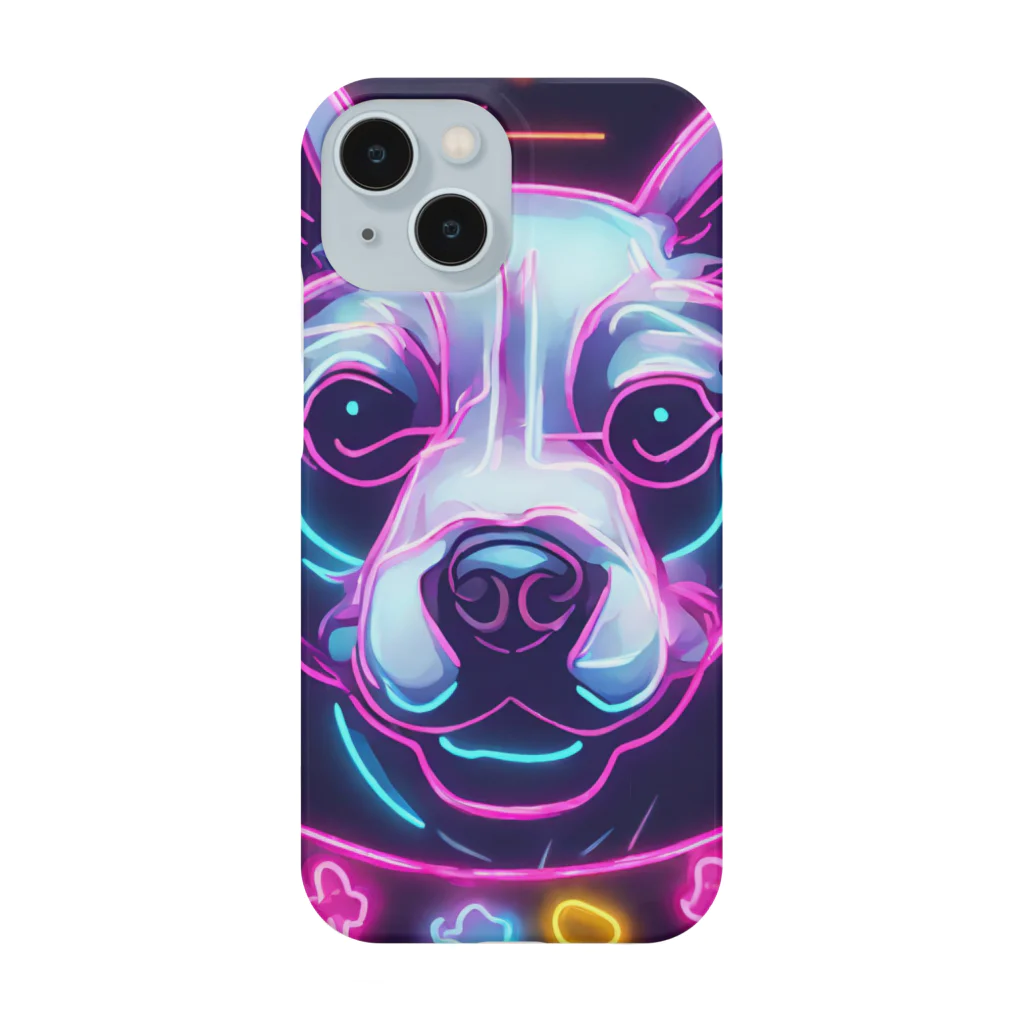 オダチャンショップのneon dog スマホケース