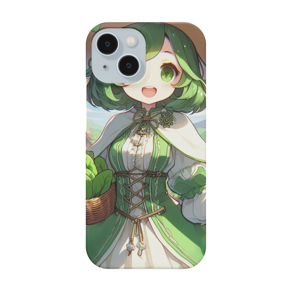 大地の宝物のほうれん草をモチーフにしたアニメキャラクター「スプリナ」 Smartphone Case