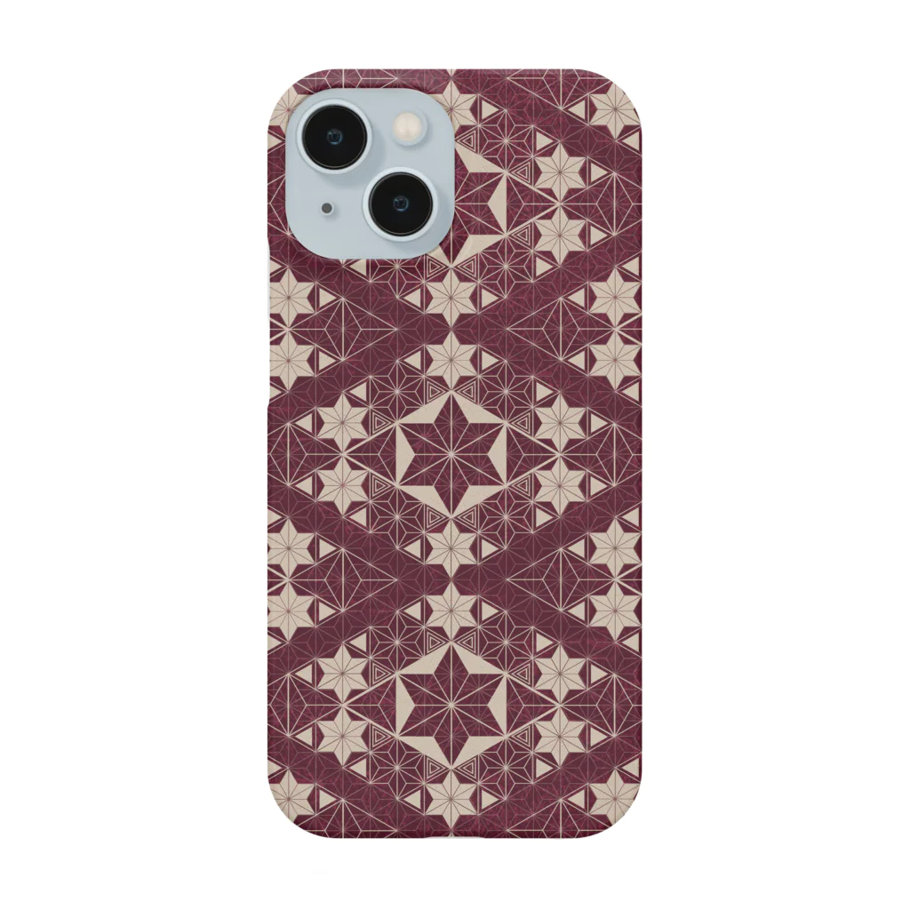 Pattern Bの【覚】紅色 / 麻の葉 Smartphone Case