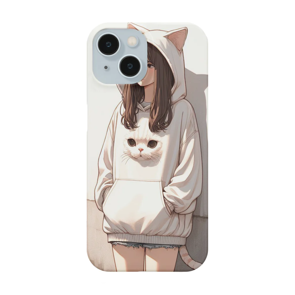 SaltyCookie Design Worksの猫パーカーの女の子(14) Smartphone Case