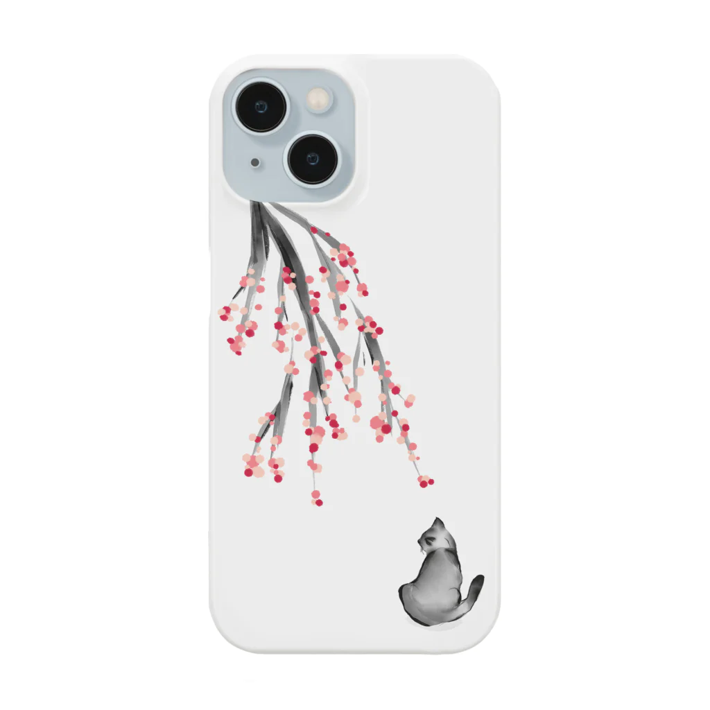 Metime Designs ☆ みぃたいむデザインのしだれ梅と猫 Smartphone Case