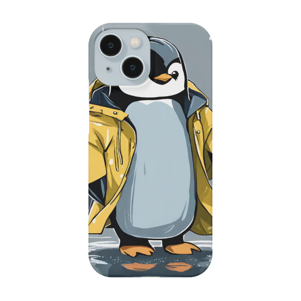 tak12_12のレインコートをつけたペンギン Smartphone Case