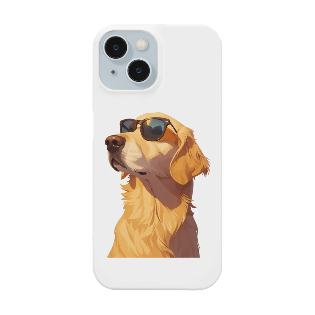 AQUAMETAVERSEのサングラスをかけた、かわいい犬 Marsa 106 スマホケース