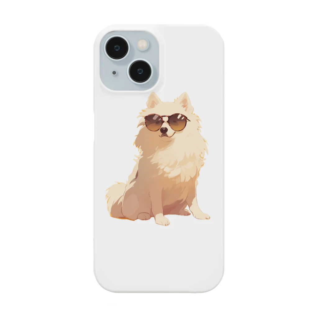 AQUAMETAVERSEのサングラスをかけた、かわいい犬 Marsa 106 スマホケース