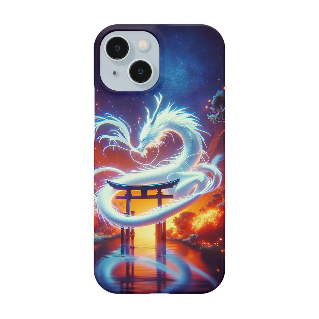 Dream Land ❥•♪♫¸¸.✿' WalT ༻の絢爛たる幻想の舞 - 神秘の龍と鳥居のスマホケース Smartphone Case