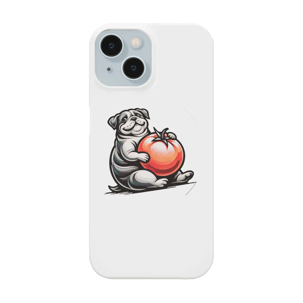 漢字Tシャツ専門🐶の犬とトマト Smartphone Case