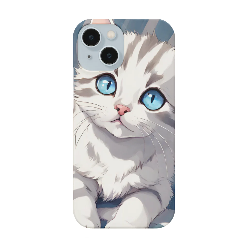 yoiyononakaの虎縞白猫のまなざし06 Smartphone Case