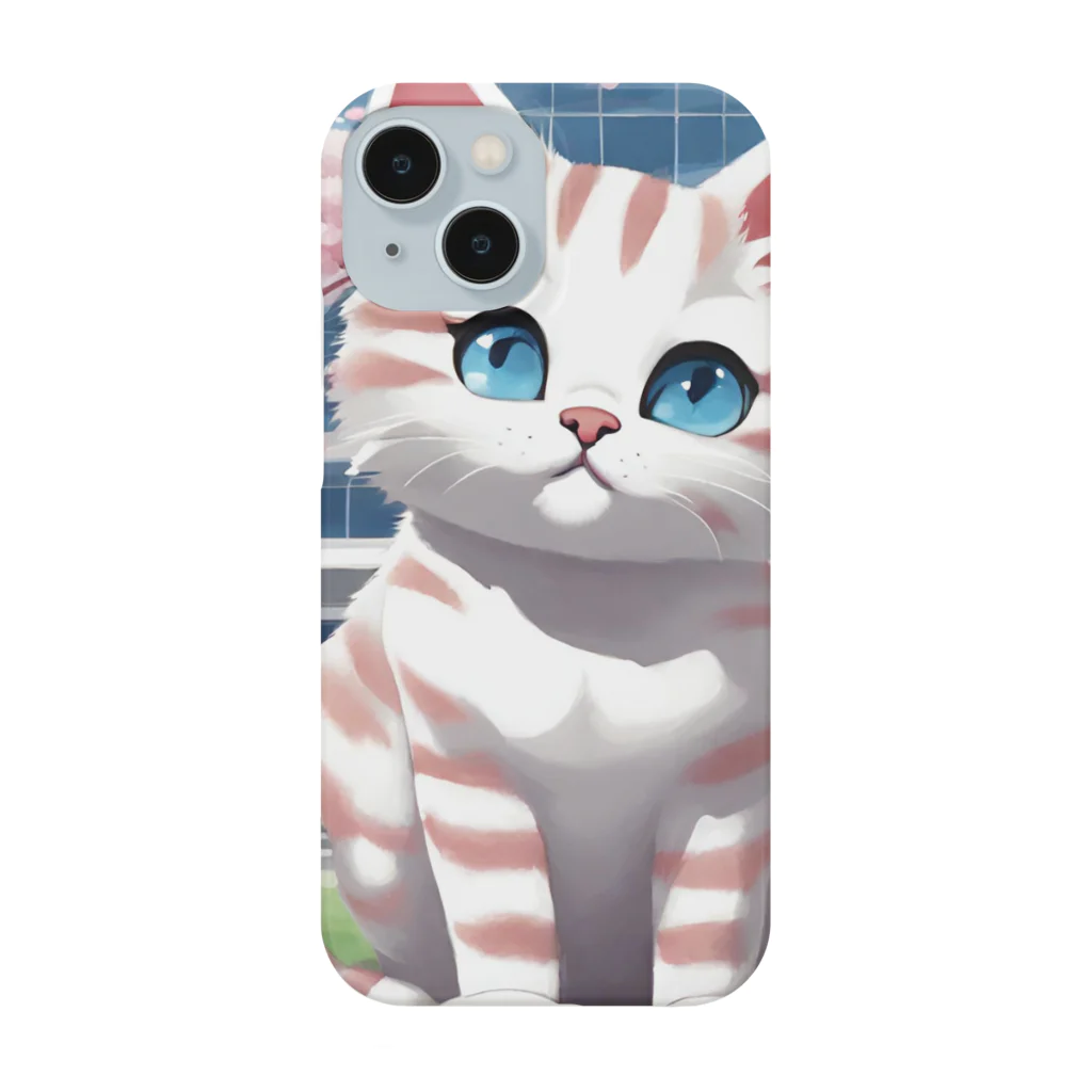 yoiyononakaの春と桜と虎縞白猫11 Smartphone Case