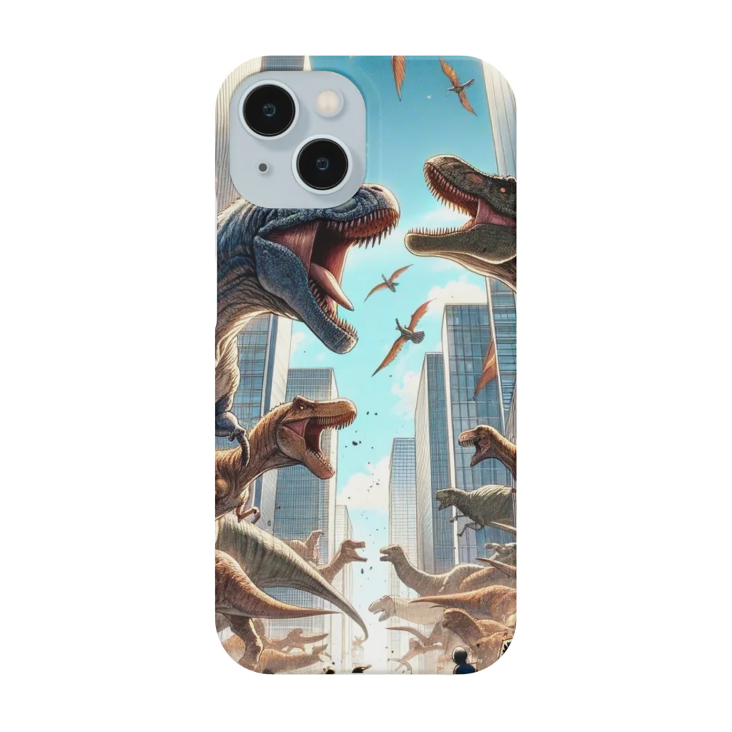 Irregular is beautifulのJurassic Uproar: The Metropolis Encounter Smartphone Case