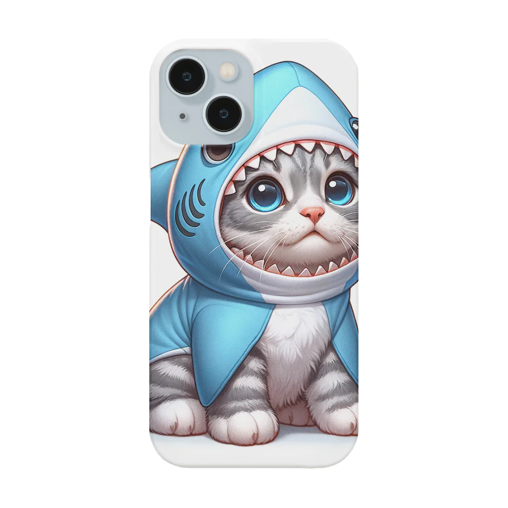 IloveCatのサメのフードを被った子猫 Smartphone Case