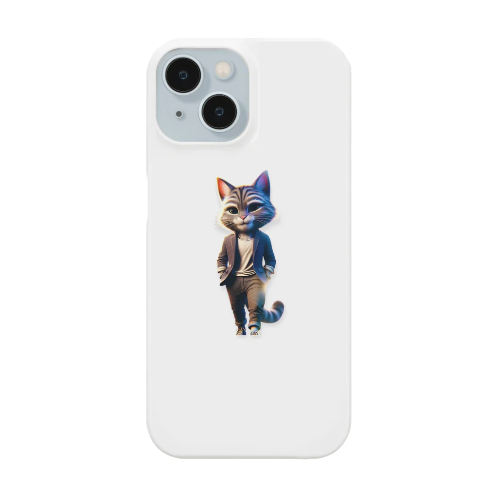 Reo_itemsのこのイラストは、スタイリッシュでクールな猫の擬人化が描かれています。 Smartphone Case