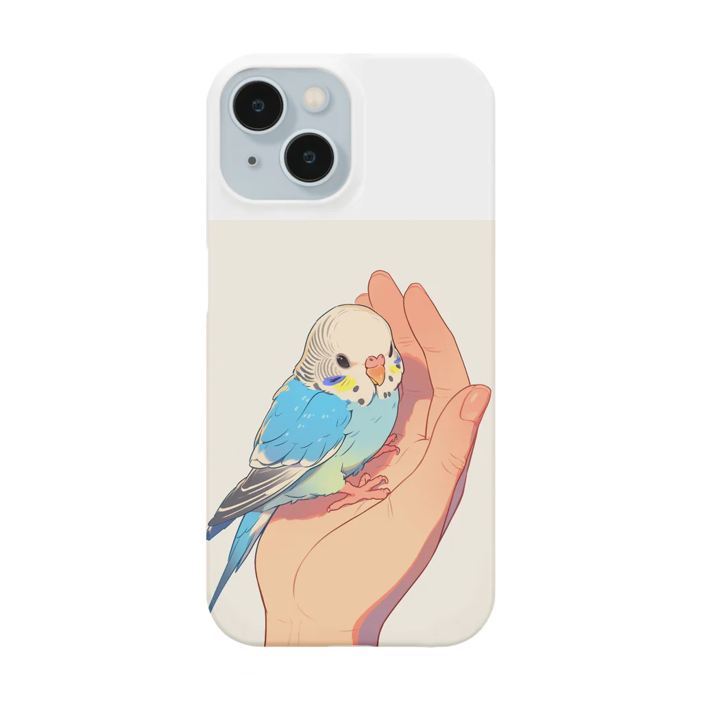 AQUAMETAVERSEの手のひらでおしゃべりセキセイインコの　BLUE PLUM  691 Smartphone Case