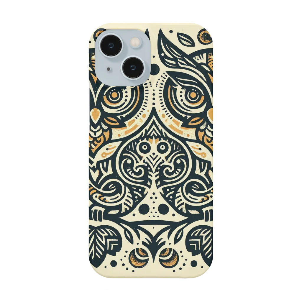 kotpopのSymmetrical Owls Smartphone Case