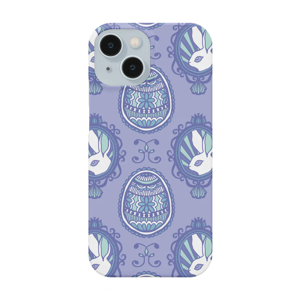 tettetextileのイースターラビット_blue スマホケース