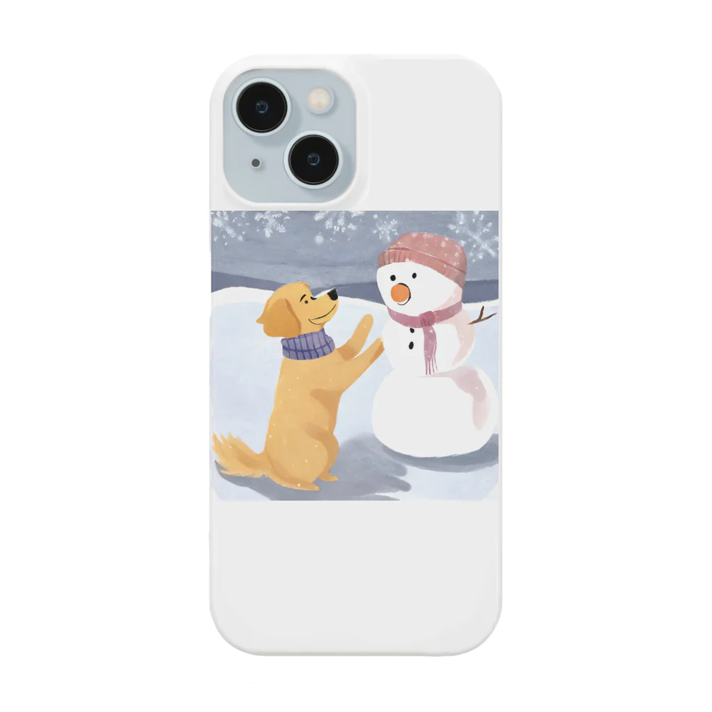 unpu-の雪だるまと犬 Smartphone Case