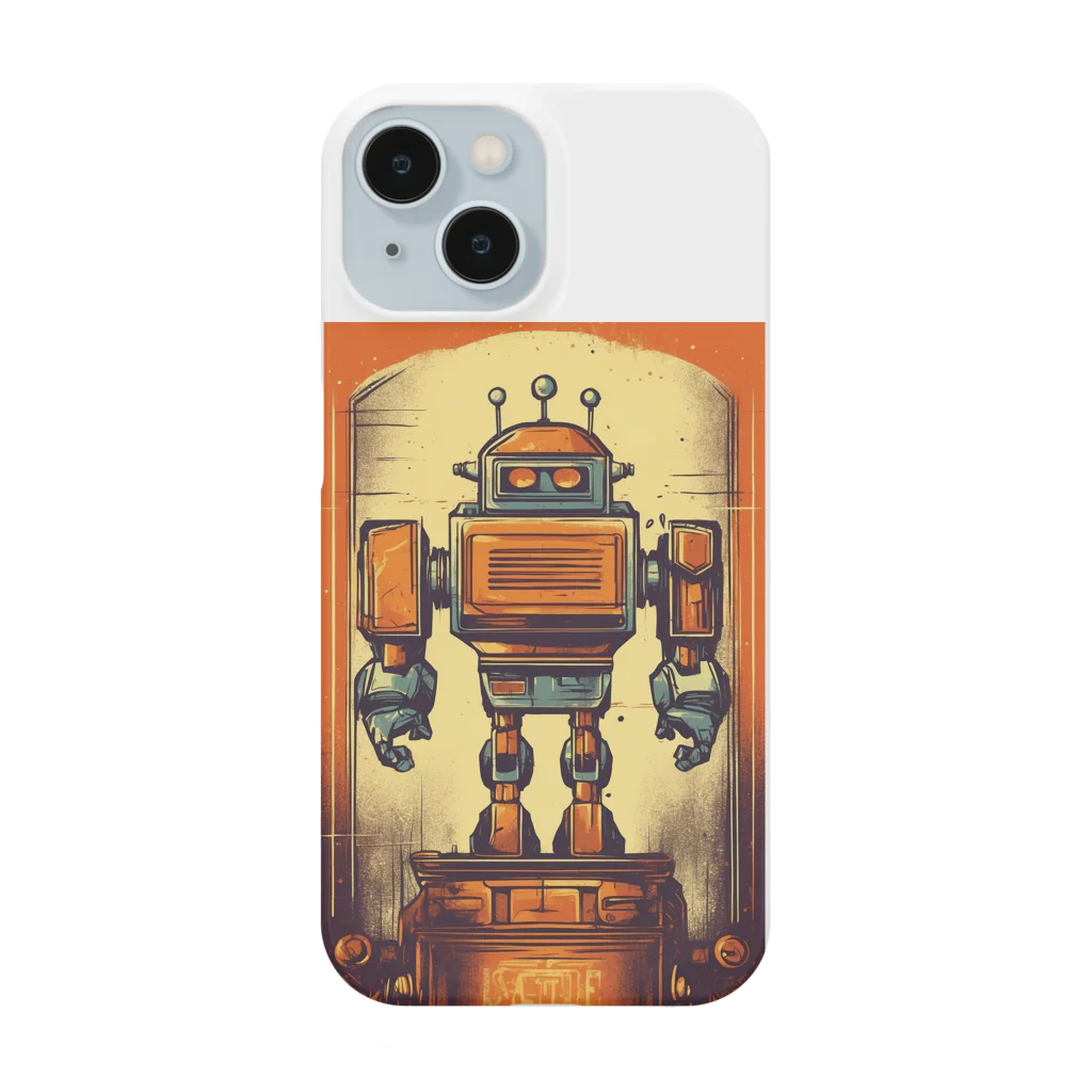 mirinconixのブリキのヴィンテージ風ロボットのイラスト Smartphone Case