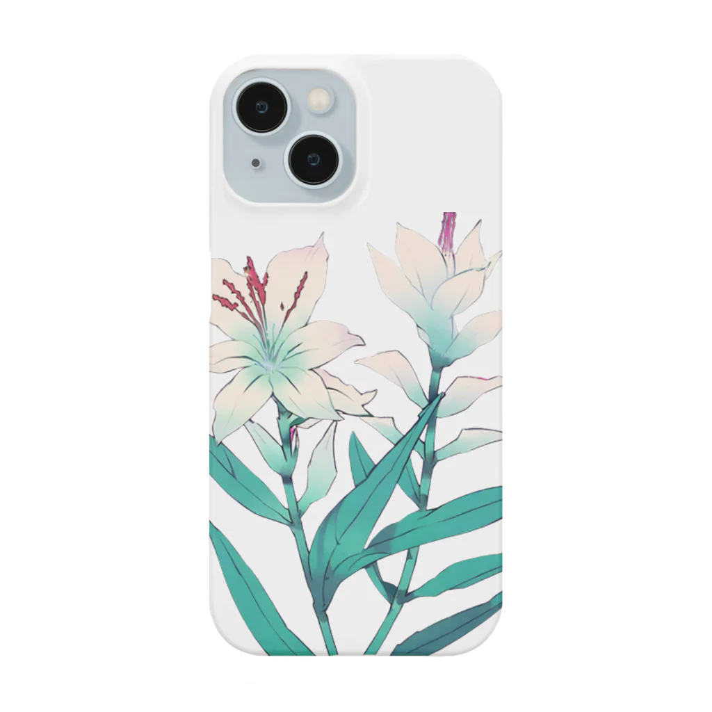 RetrowaveFlowerのRetrowaveFlower-イキシア- Smartphone Case