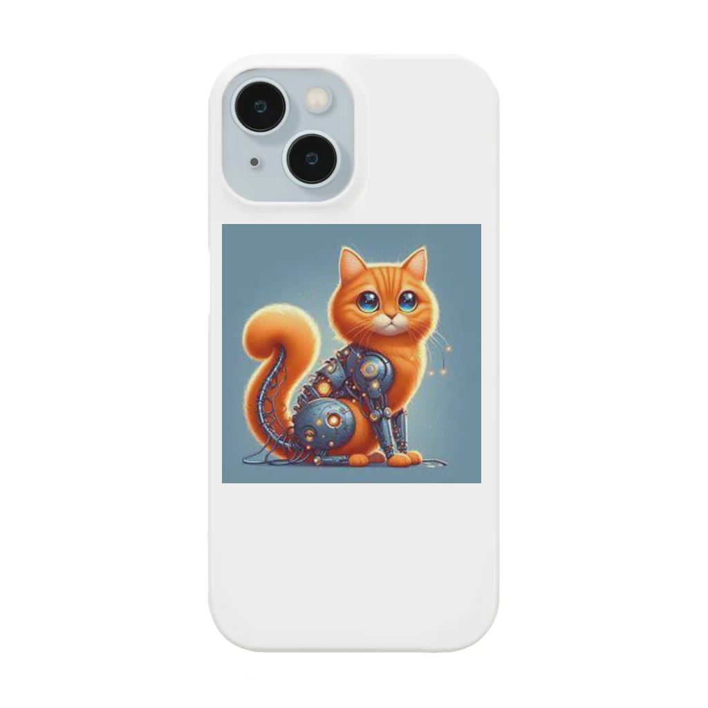 namuhatimanの体がロボットで、顔が猫の画像 Smartphone Case