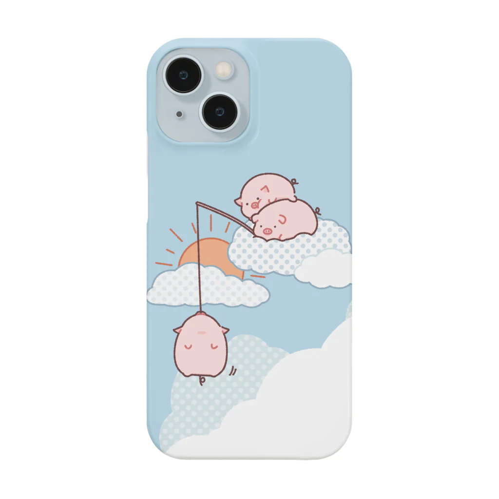 こぶたのアトリエの雲の上からこぶた釣り Smartphone Case