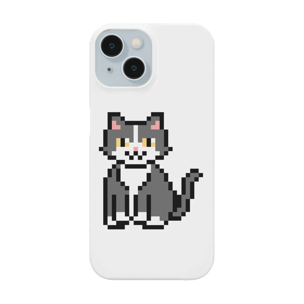 モチクマのハチワレ猫のドット絵 Smartphone Case