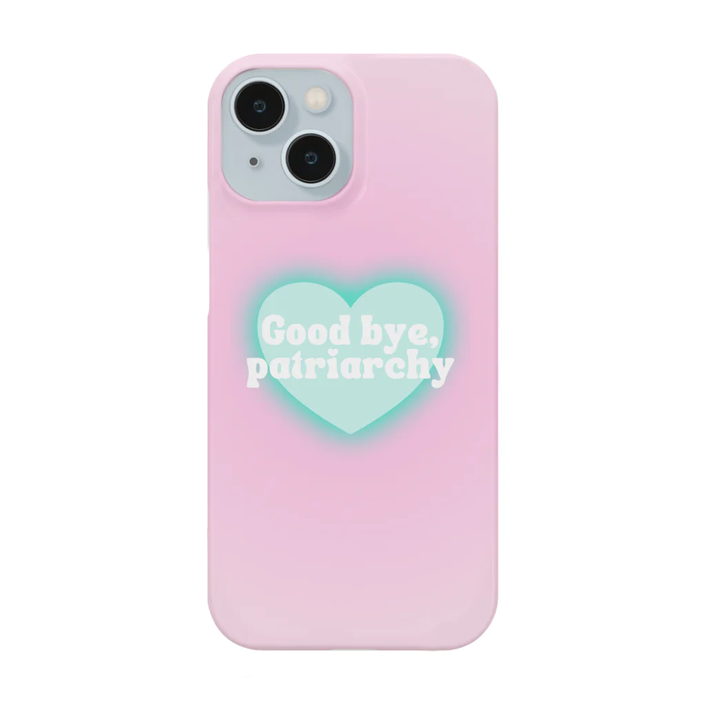 Tokyo feminist galのGood bye, patriarchy - pink × green heart スマホケース