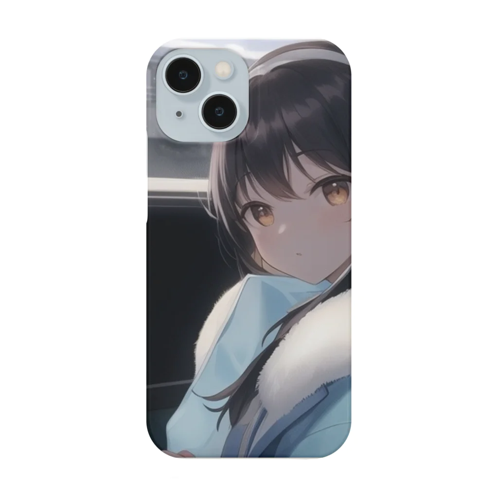 studio Azurの車窓の少女 iPhone Smartphone Case