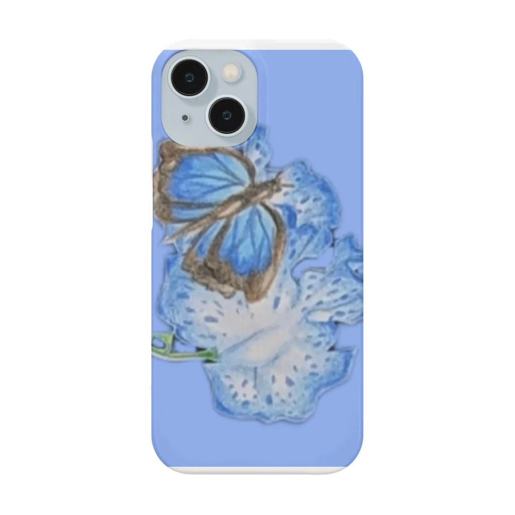 スペンサーのメイキング部屋の蝶々と花　ブルー Smartphone Case