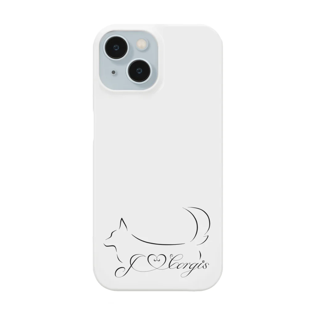 ORCATのI Love Corgis 尻尾あり（ロゴブラック） Smartphone Case