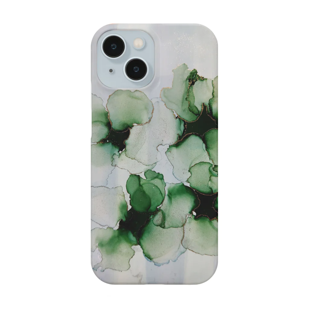 shop hrkのアルコールインクアートスマホケース【green flowers】 Smartphone Case