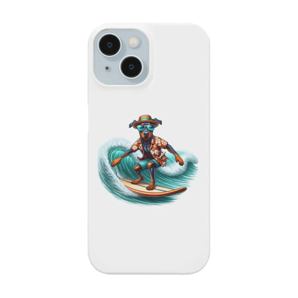 Surfing Dogの波乗りドーベルマン Smartphone Case