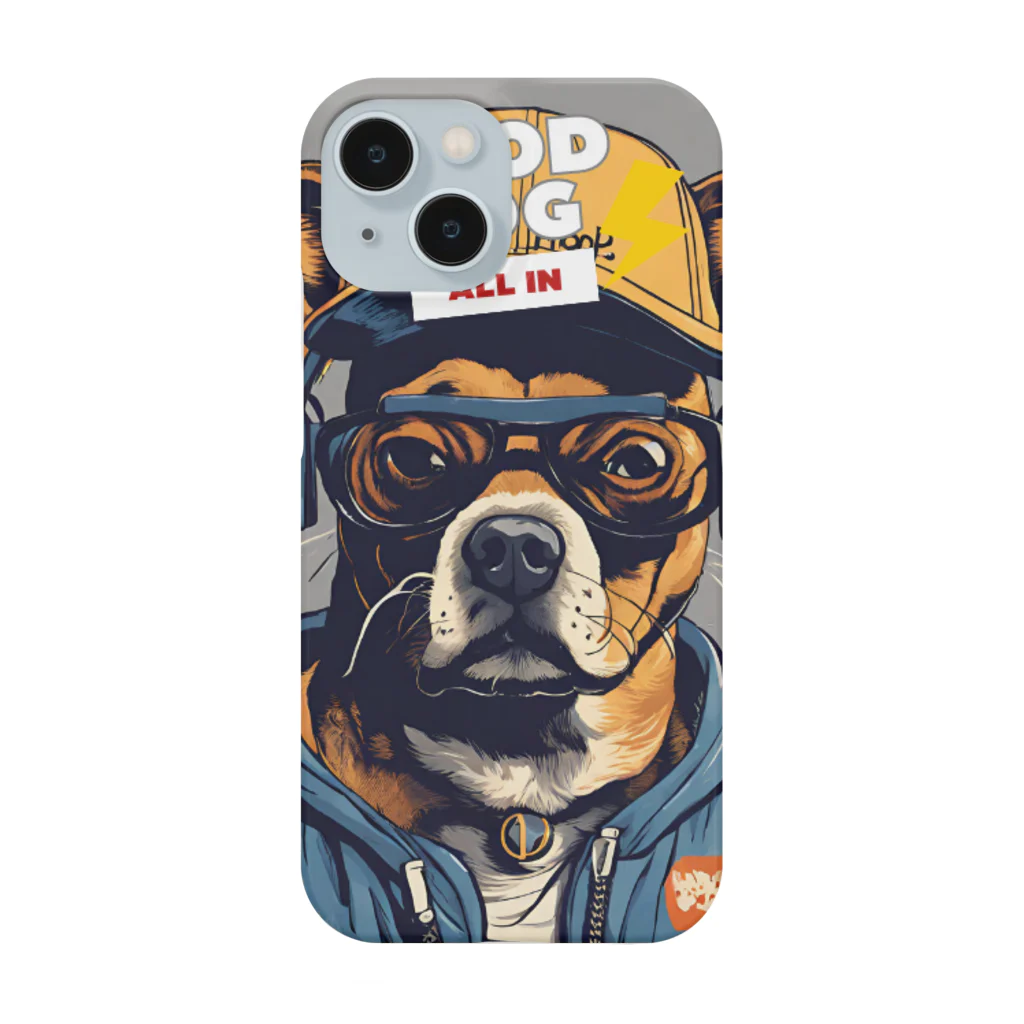 reon-5のちょっとストリート感のある犬のデザインです。 Smartphone Case