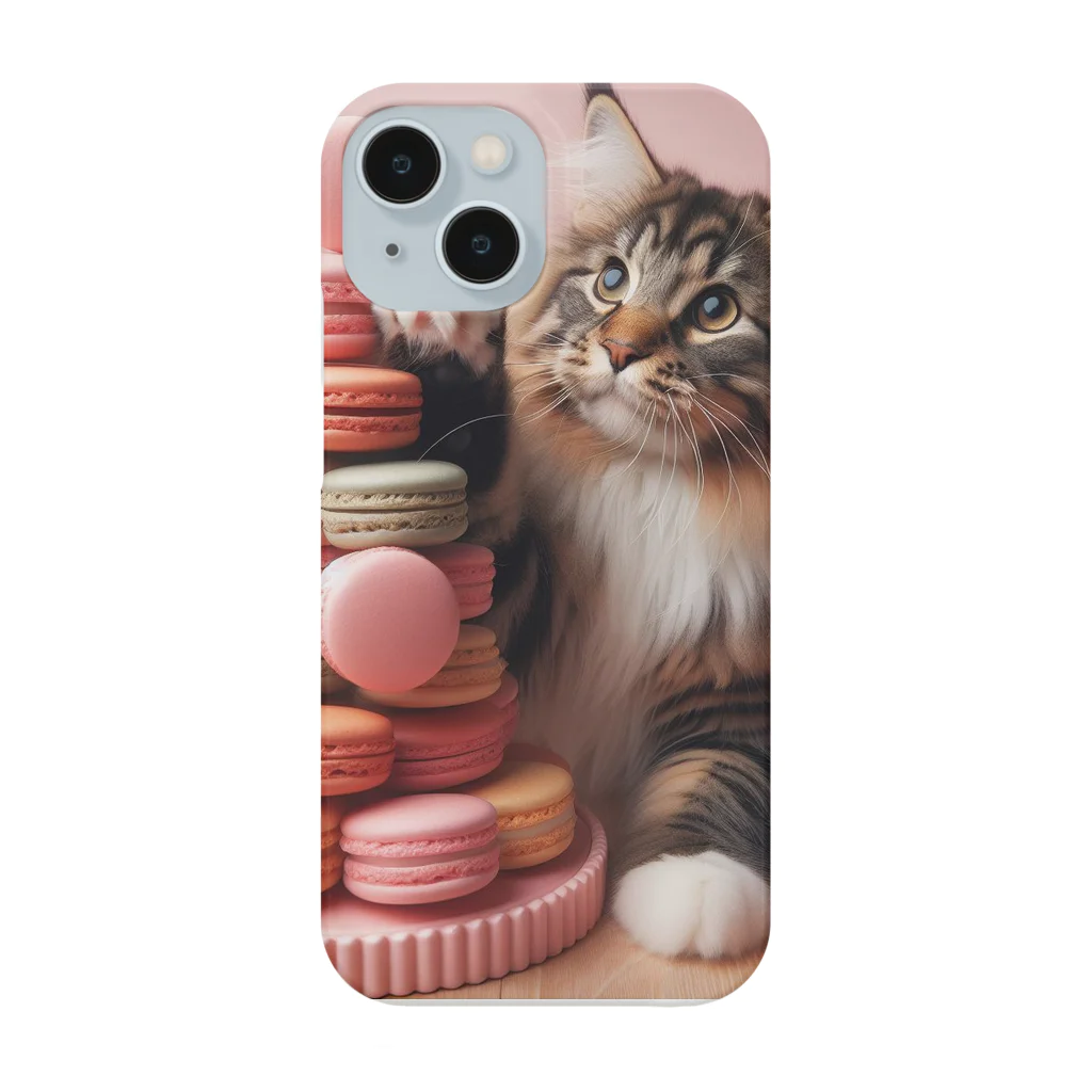 Y m @Y's shopの猫とマカロン Smartphone Case