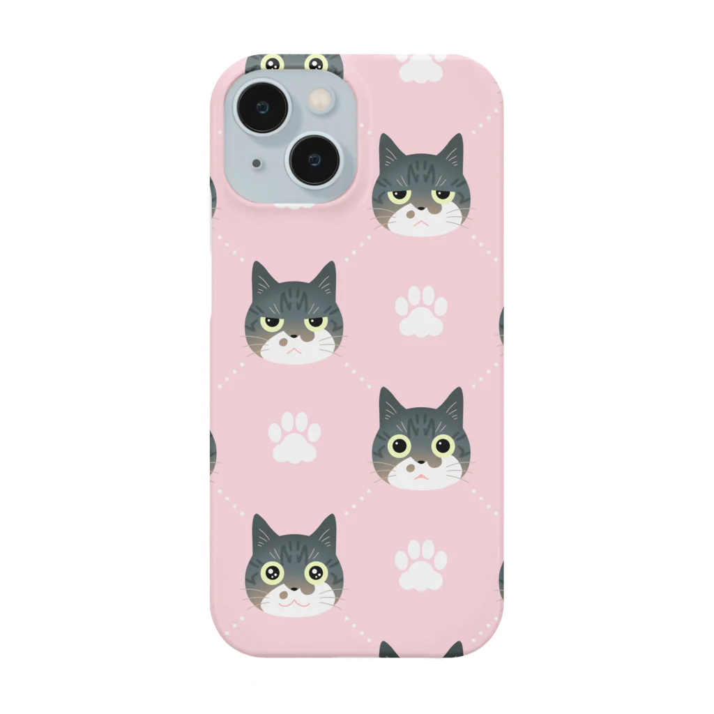 サバ白雑種猫のなめこちゃん屋のなめこパターン（ピンク） Smartphone Case