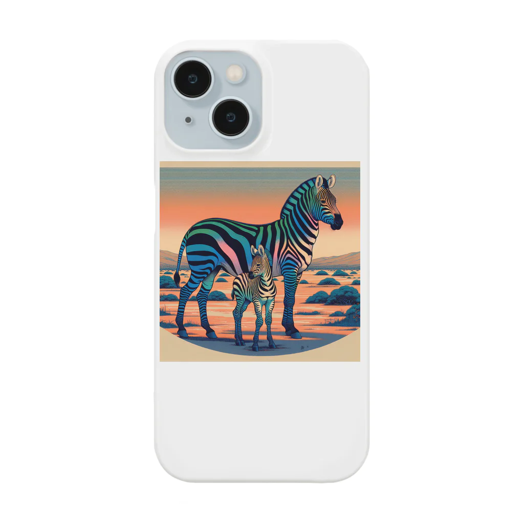 chaochao0701の浮世絵風　シマウマ（偉大な野生動物）"Ukiyo-e Style Zebra (Majestic Wild Animal)" "浮世绘风格的斑马（伟大的野生动物）" Smartphone Case