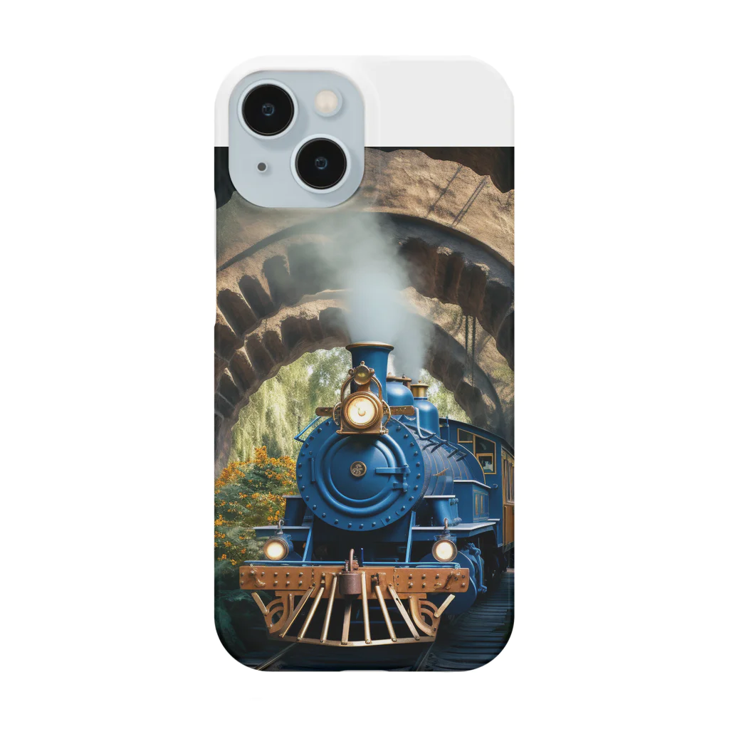 stonefishの青い蒸気機関車 スマホケース