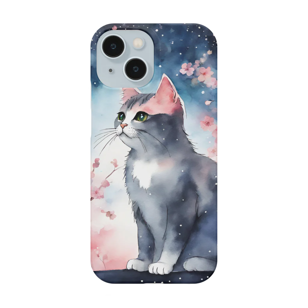 星降る夜にのsakura cat2 Smartphone Case