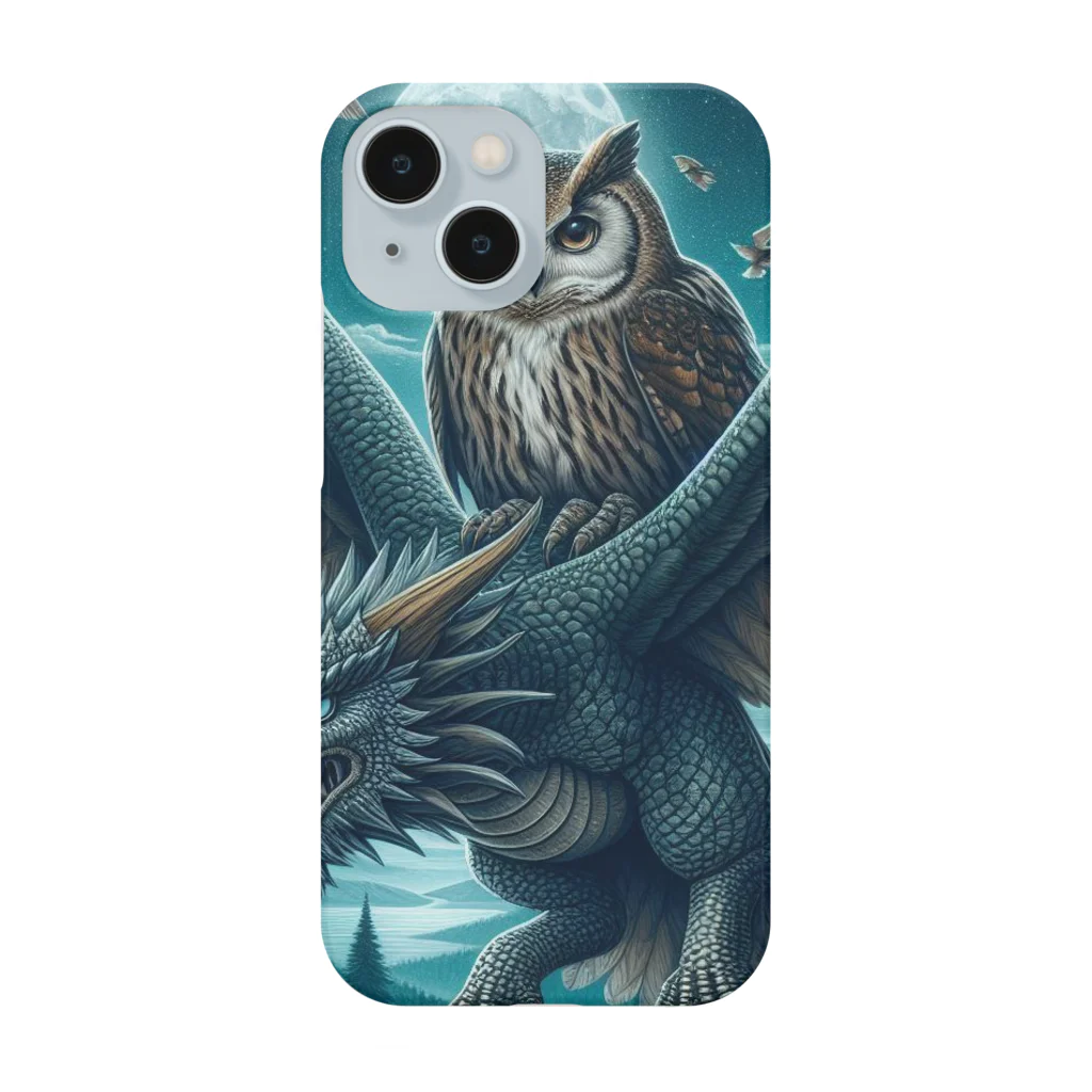 万事屋のフクロウがドラゴンに乗って大冒険中🦉🐉 Smartphone Case