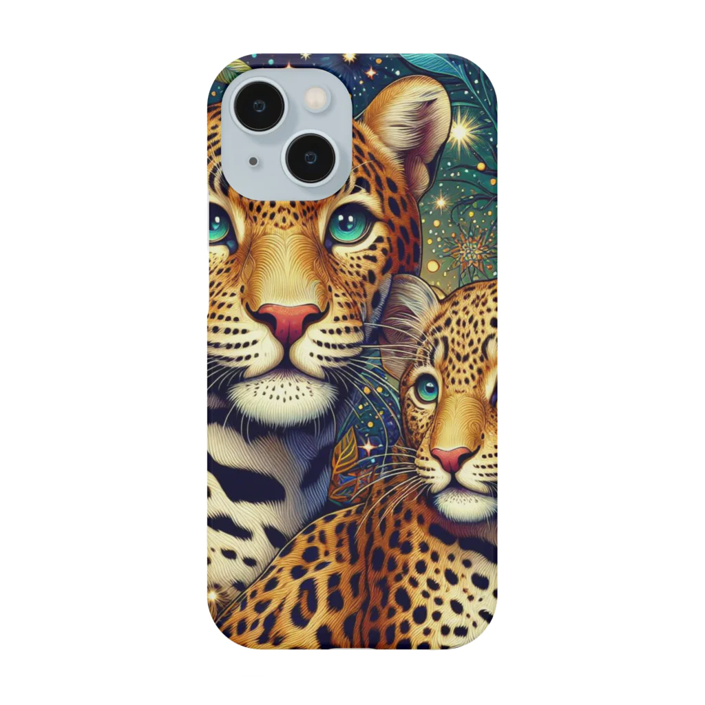 momoart8888の星空とヒョウ🐆🌟🌃 Smartphone Case