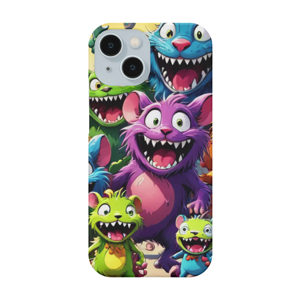 LEAD !のモンスターの親子が笑顔で楽しそうに遊んでいる風景 Smartphone Case