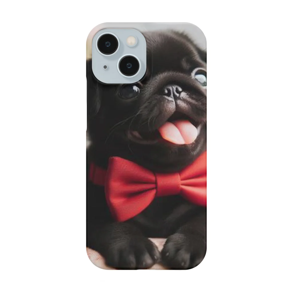 黒パグ🖤Black Pug laboratory🖤のcute Pug series スマホケース